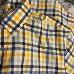L.L. Bean Men's Plaid Shirt in Blue and Yellow